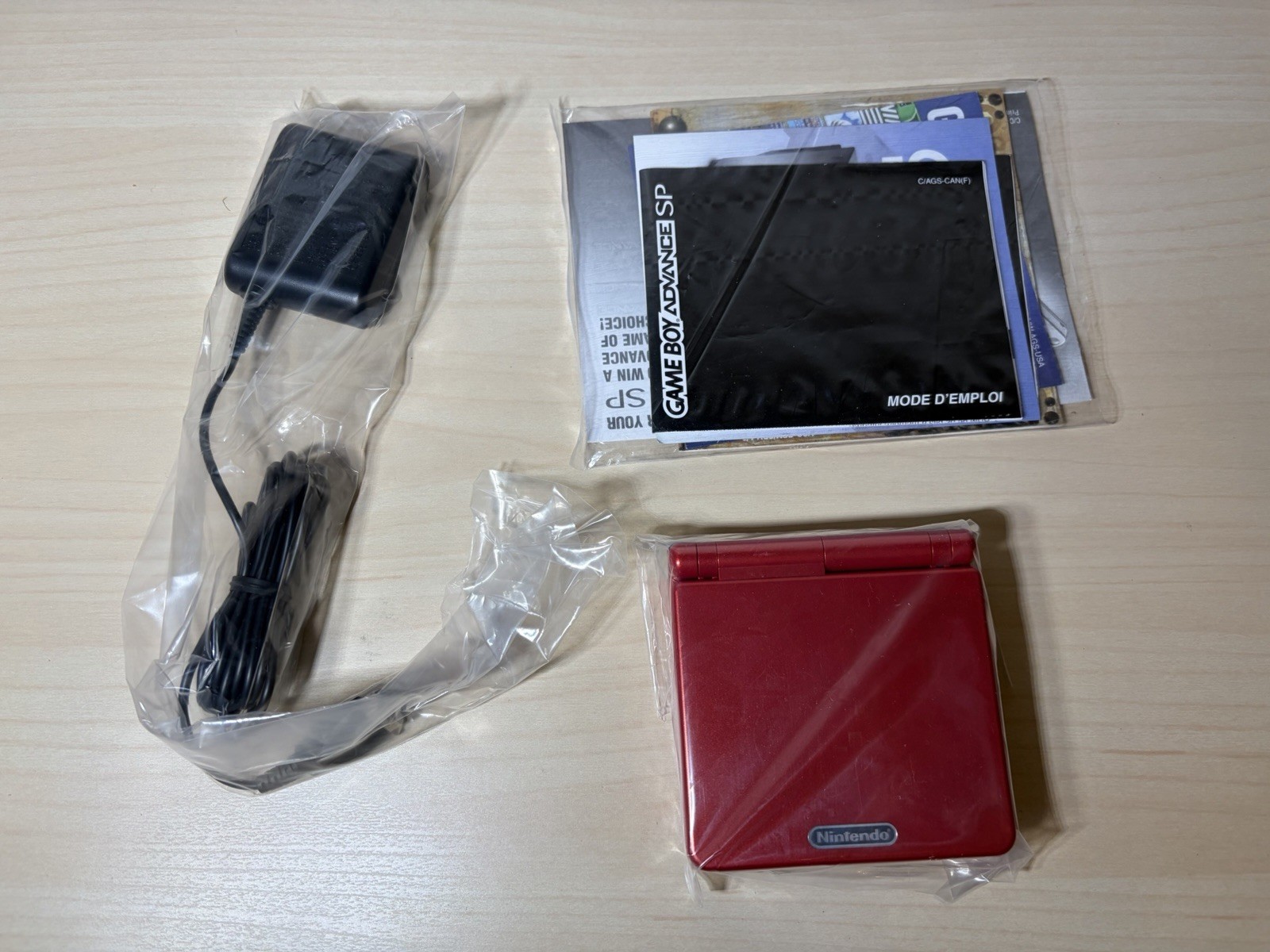 Nintendo GameBoy Advance GBA SP Flame Red Handheld Console Open Box