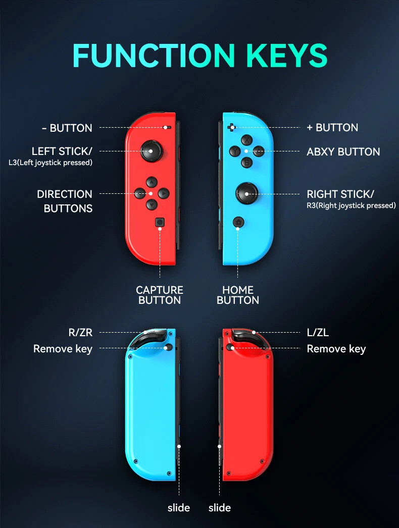 For Nintendo Switch Joy Con Controller Left + Right Wireless Pair Gamepad Joypad