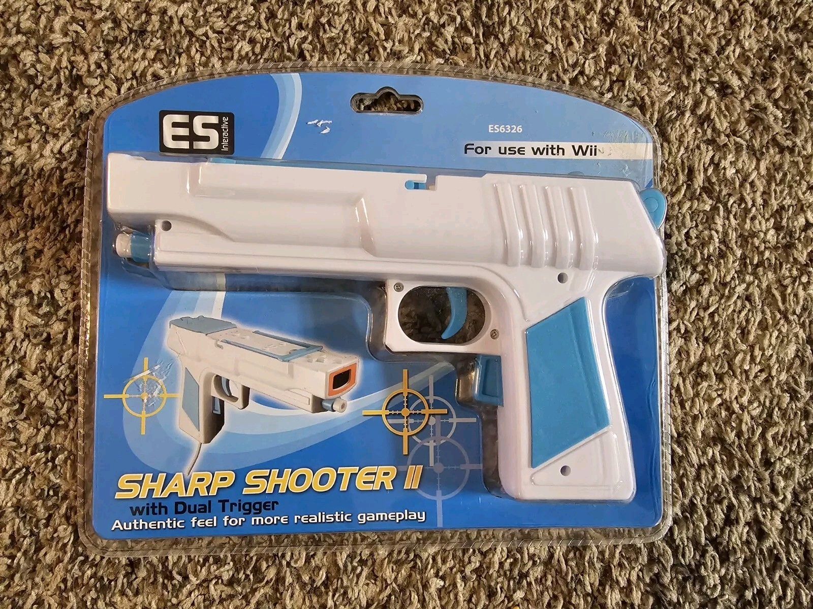 ES interactive Sharp Shooter 2 With Dual Trigger For Wii ES6326 New Sealed