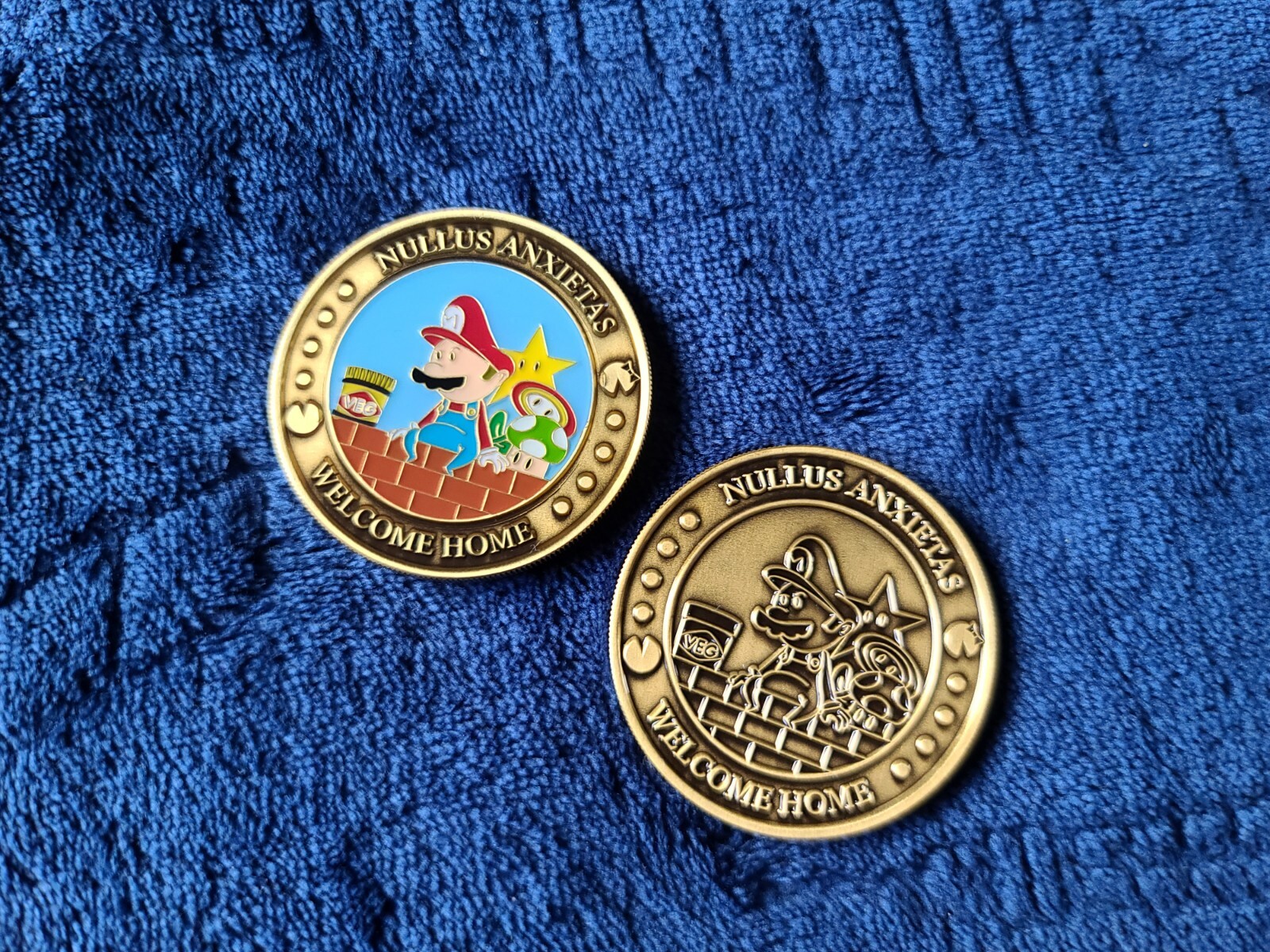 MARIO PAX Challenge Coin AUS2018 medals LOT 2 Rare Promo Nintendo Sega Namco ye
