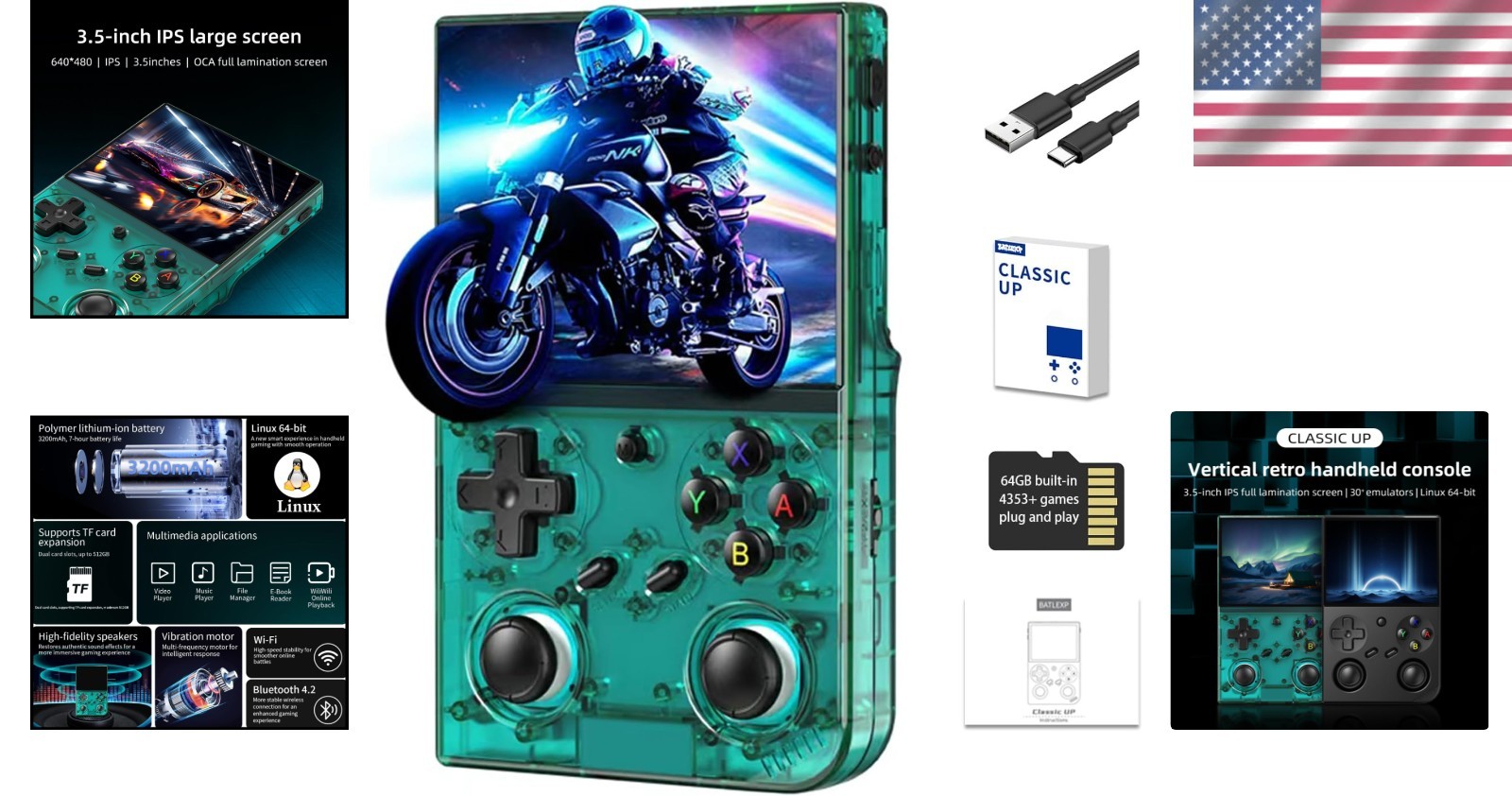 Classic Gaming Reinvented: Retro Handheld Console with Gorgeous IPS Display