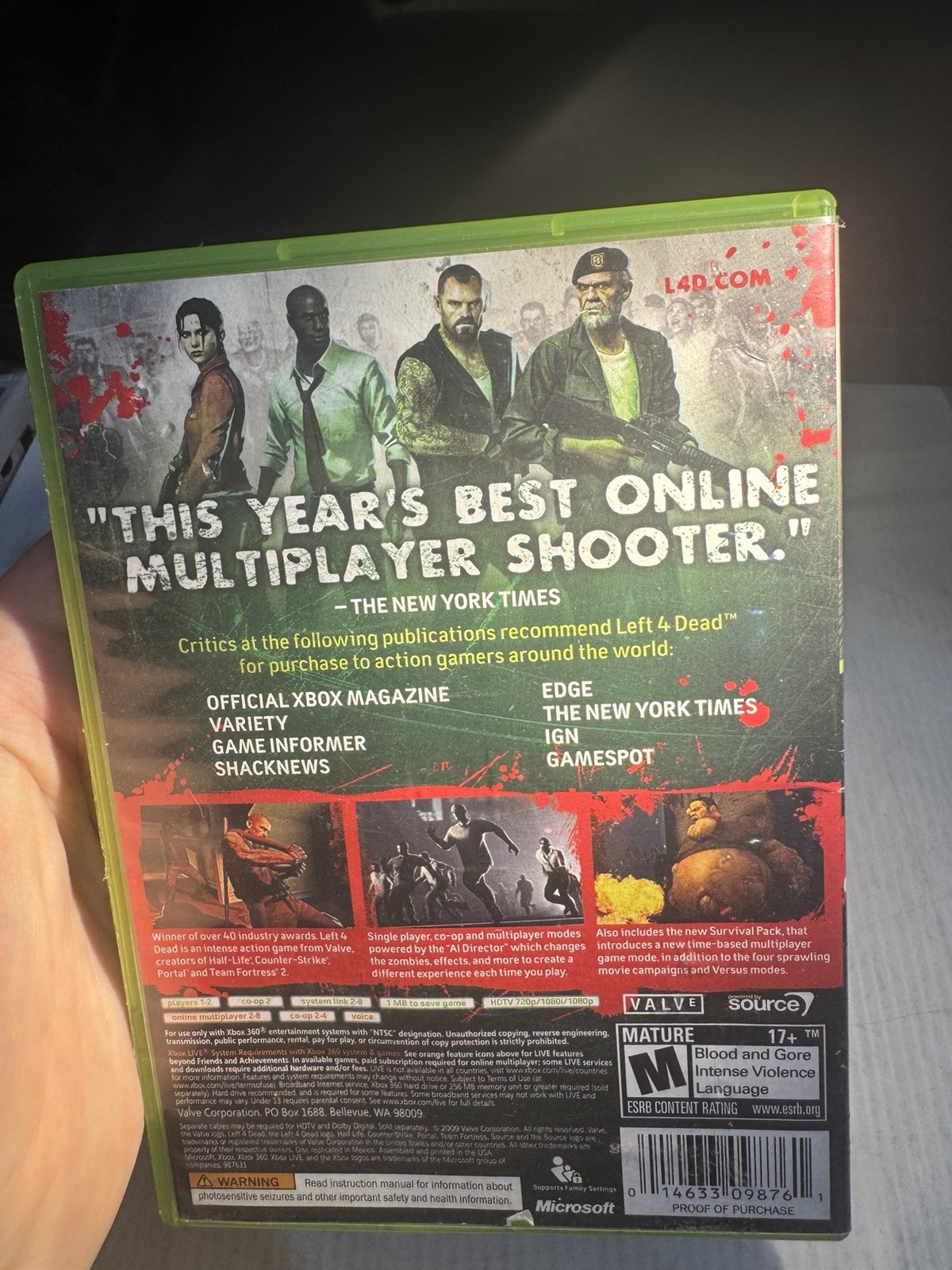 Left 4 Dead Game of the Year Edition (Xbox 360, 2009) Complete Tested Working