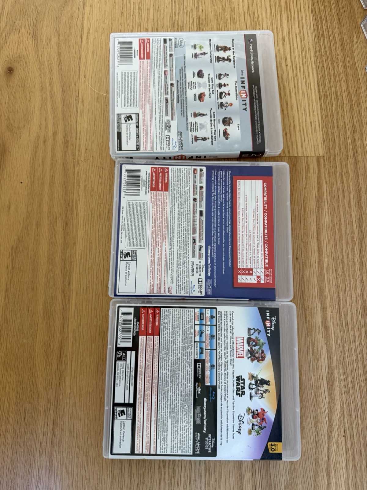 Disney Infinity PS3 Games 1.0 2.0 3.0 & Interactive Character Figure Pack Lot