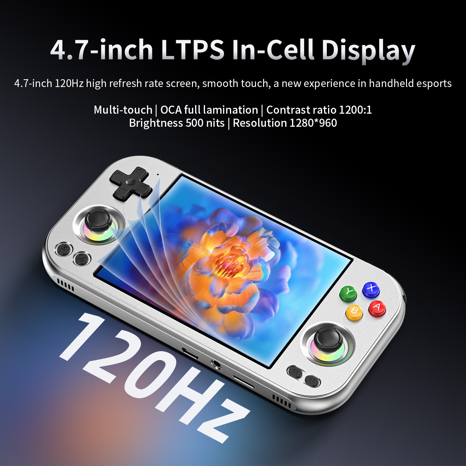 Anboli RG 477M Handheld Game Console 8300mAh Android 14 RG477M 4.7-inch-