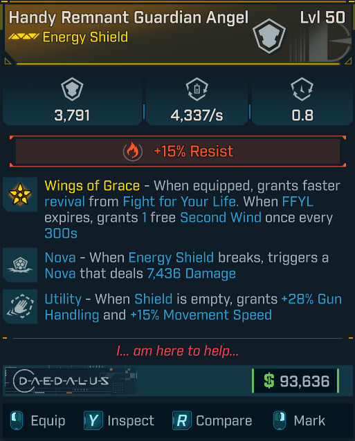 Borderlands 4 LV50 Unmodified Guardian Angel