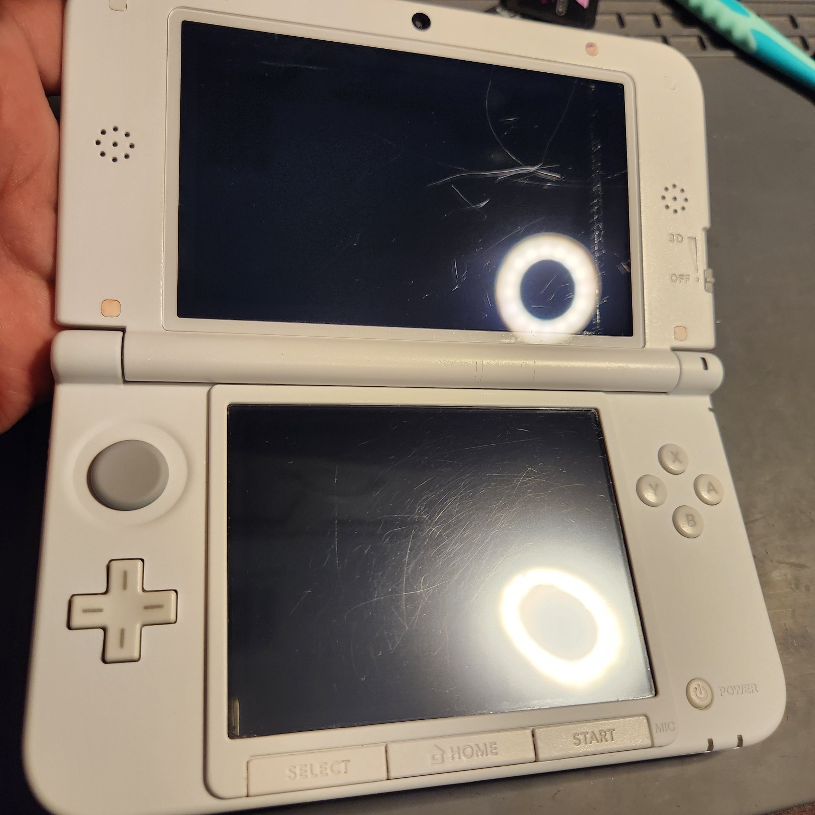 Nintendo 3DS XL White & Pink Handheld System w/Charger FREE Ship!