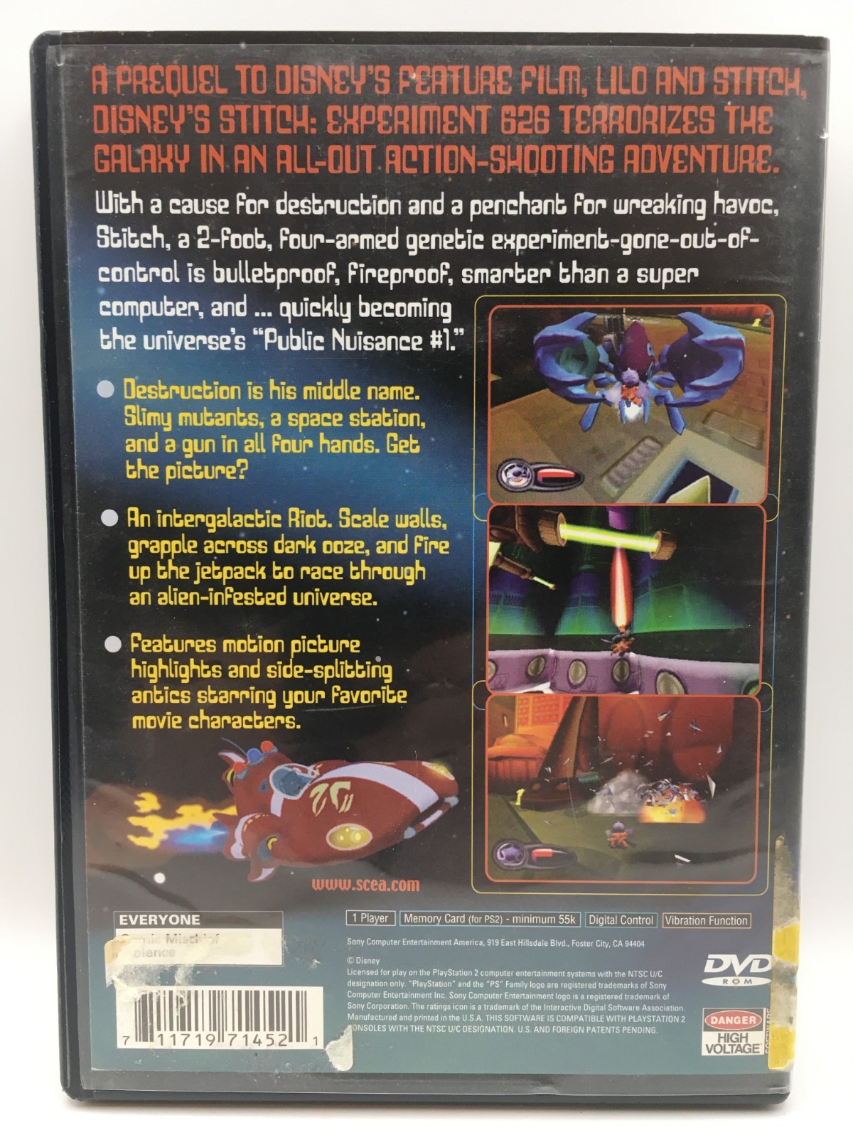 PS2 Playstation 2002 – Stitch: Experiment 626 w/ Box & Manual (Works)