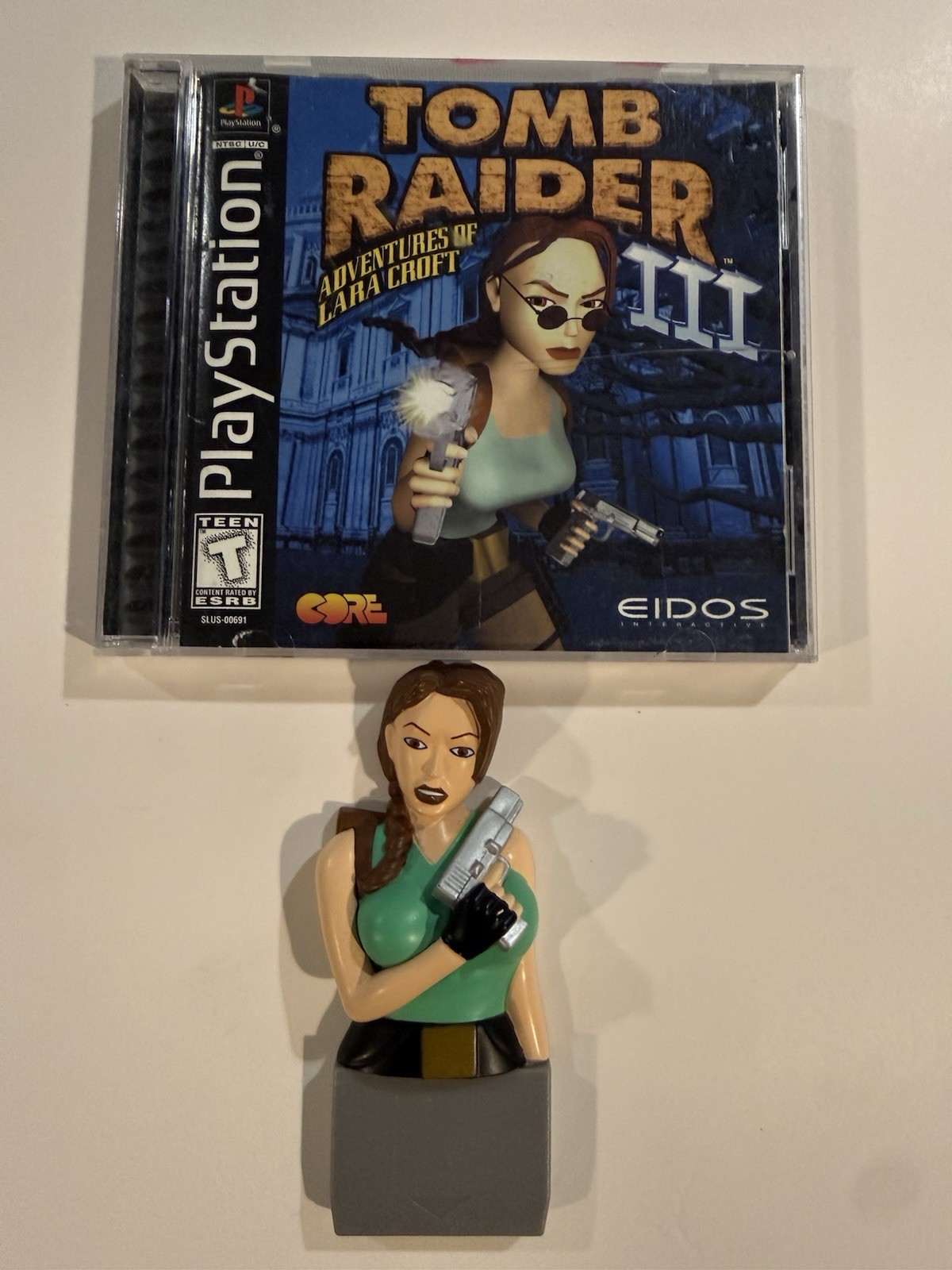 Tomb Raider III PS1 CIB + Rare Lara Croft Collector’s Edition Memory Card Bundle
