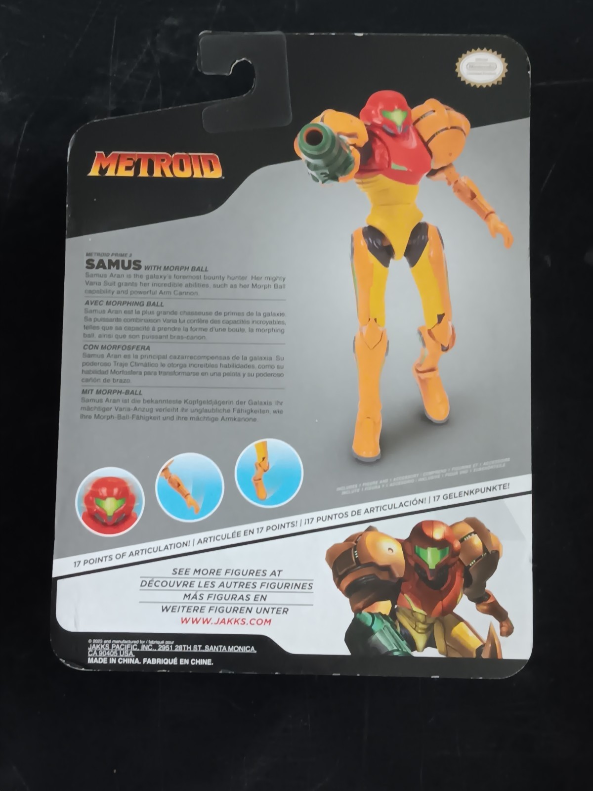 *FREE SHIP* 4″ SAMUS + MORPH BALL Metroid Prime World of Nintendo Jakks Pacific