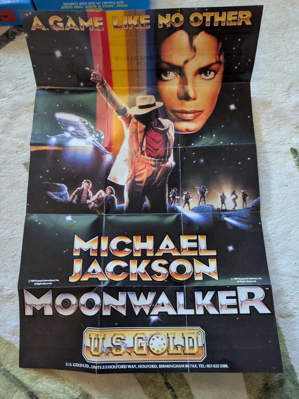 V RARE Michael Jackson Moonwalker Commodore 64/128 Disk Mint Poster PAL CIB