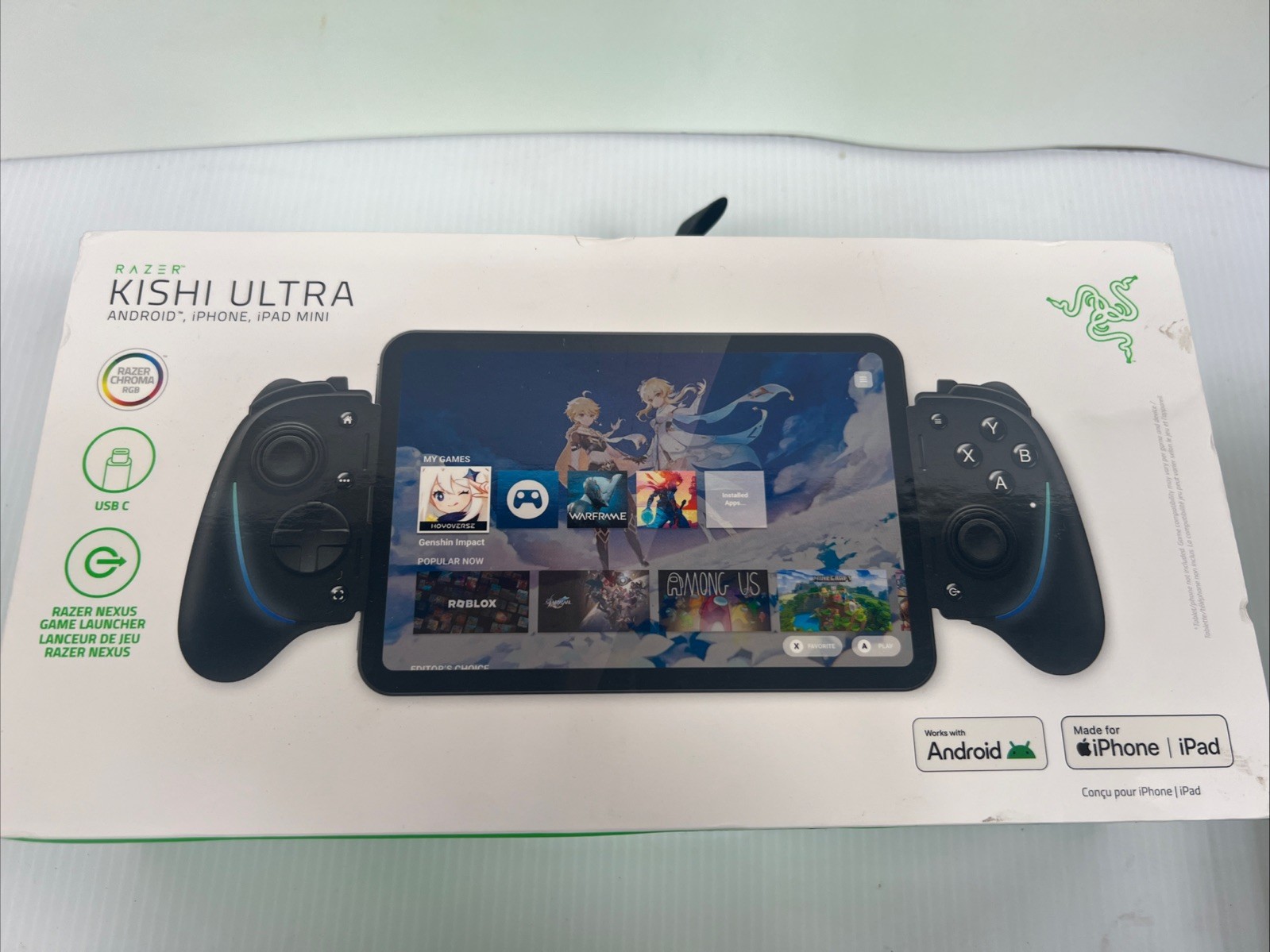 Razer Kishi Ultra Mobile Controller Black, Ergonomic, Android/iPhone/iPad, USB-C