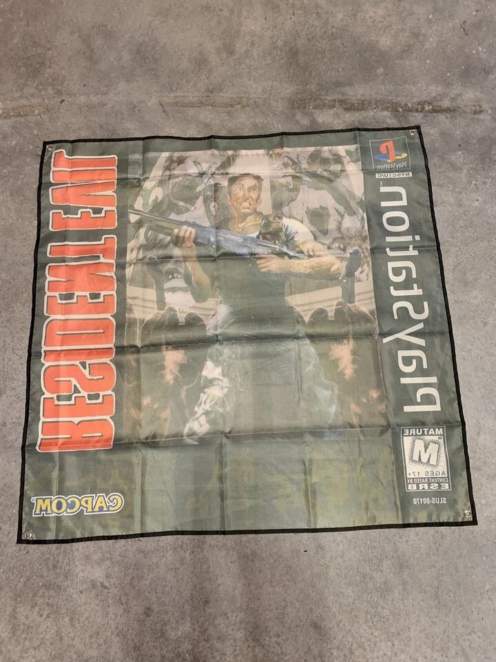 Resident Evil Custom Wall Flag Tapestry 3 x 3 Ft, PS1