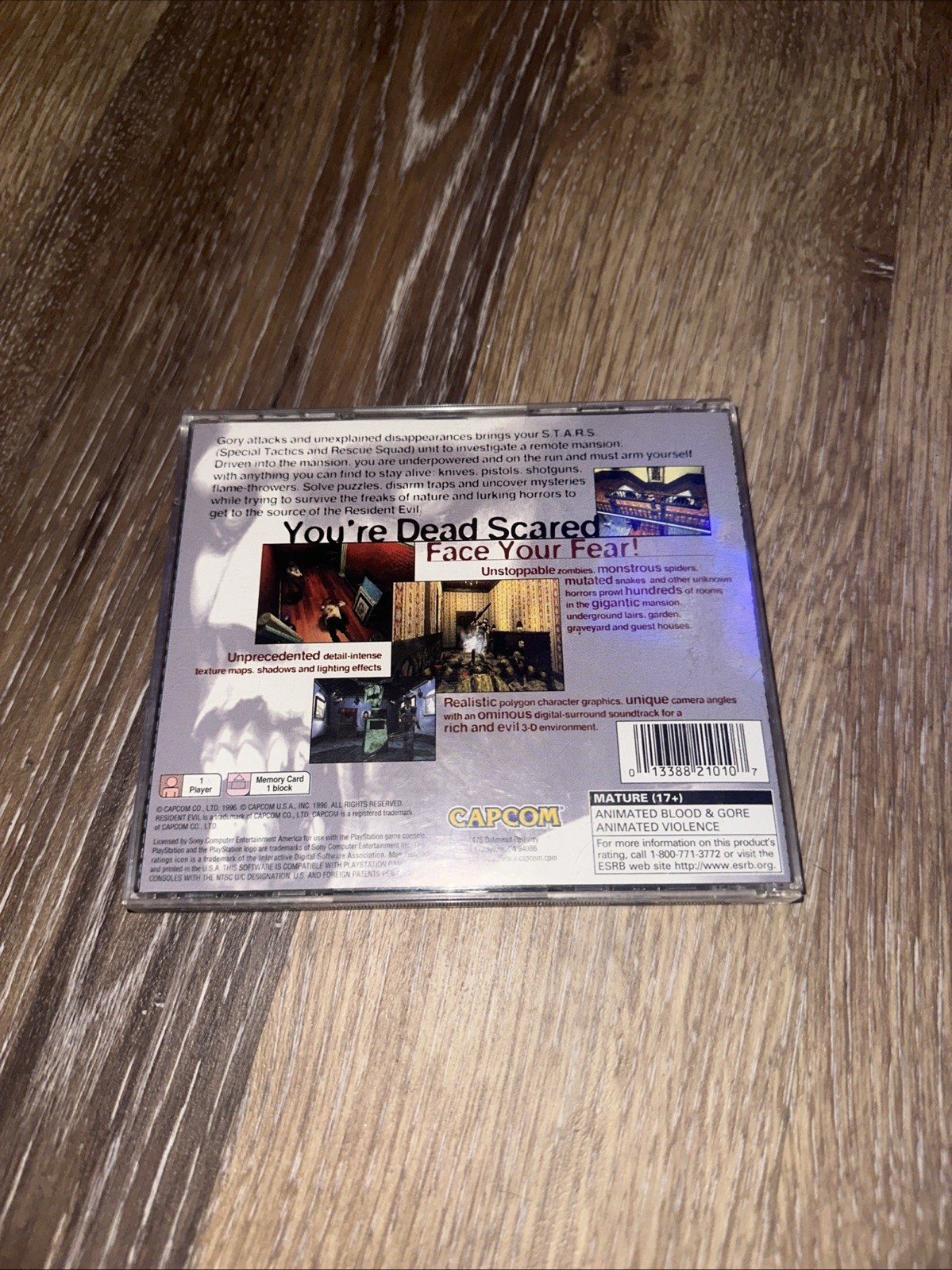 Resident Evil (Sony PlayStation 1, 1996) Jewel Case w/Reg Card *Rare!*