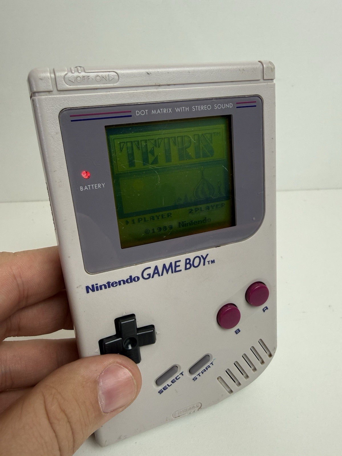 Original Nintendo Gameboy Console System Fully Working & Tetris! No Dead Lines!