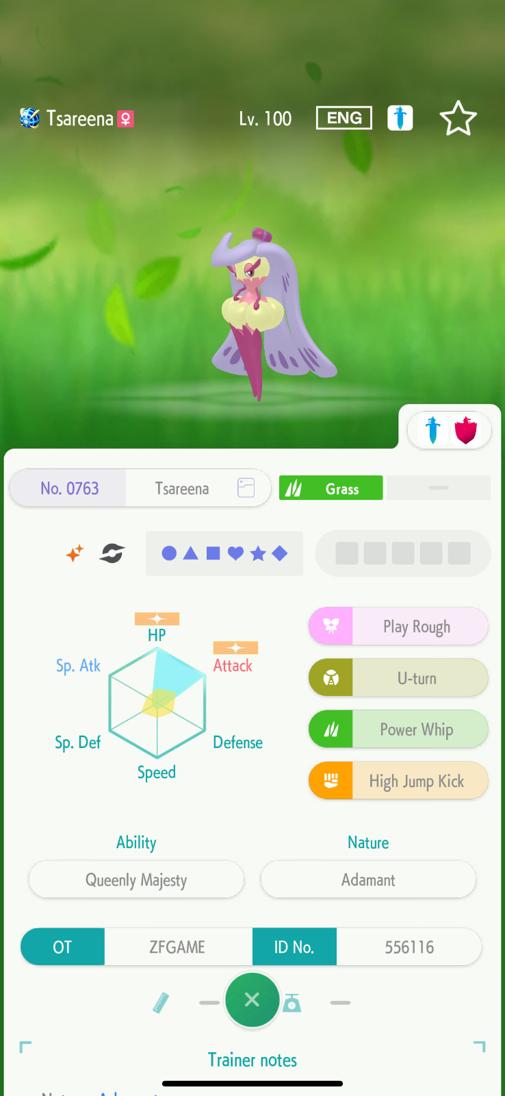 ✨6IV SHINY Tsareena + EVS🚀 POKEMON HOME✨Champions✨Online delivery⚡