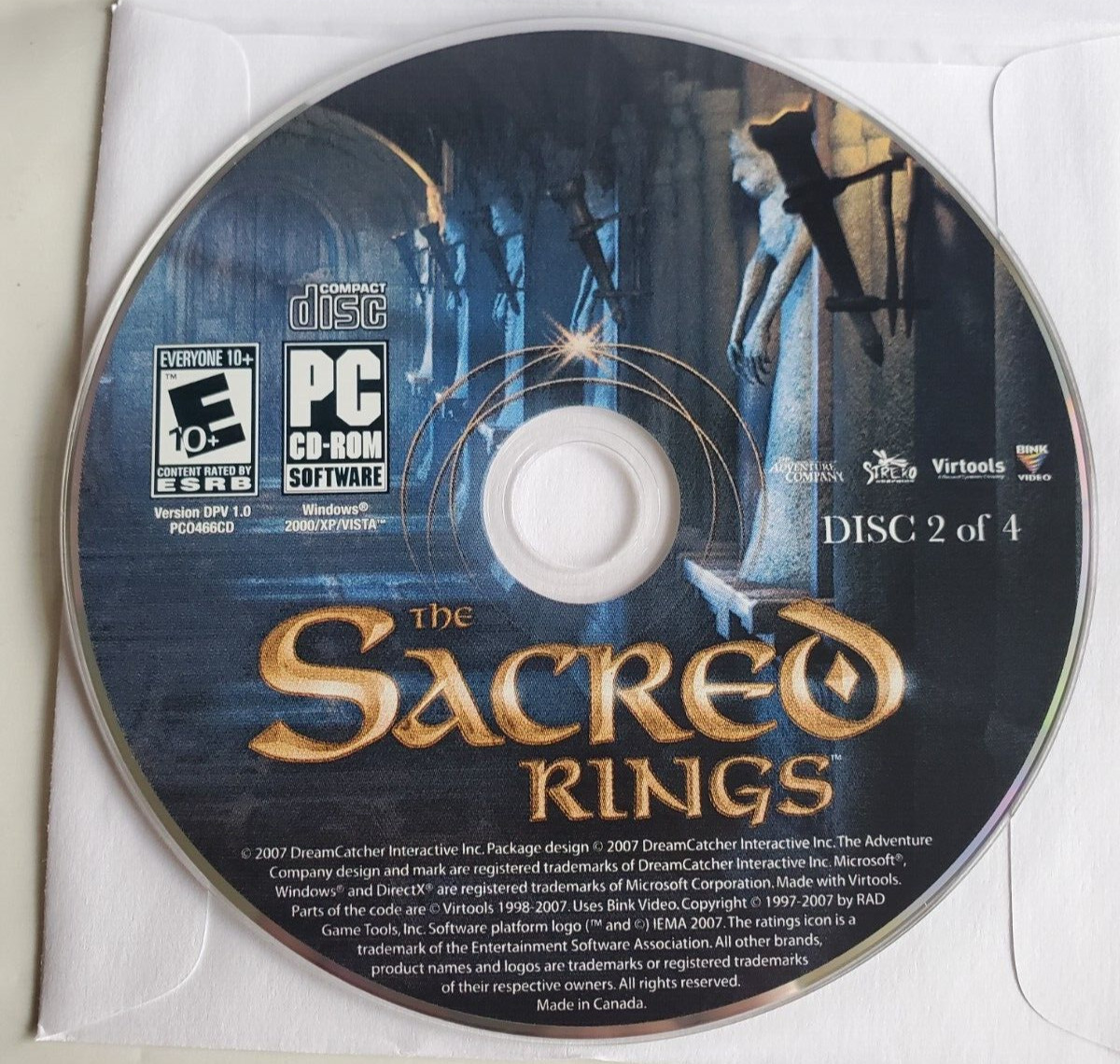 The Sacred Ring Loose PC Computer Videogame The Adventure Company No Case
