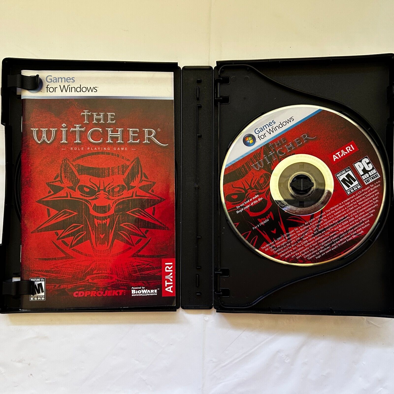 The Witcher Role Playing Game For Windows PC DVD 2007 Red Box Cover
