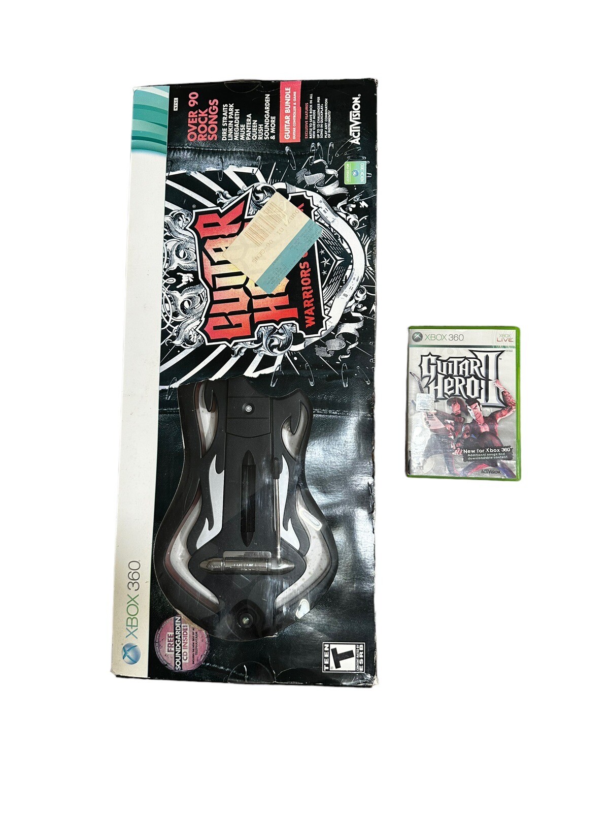 Guitar Hero Warriors of Rock Wireless Guitar (Xbox 360) W Guitar Hero 2 Game