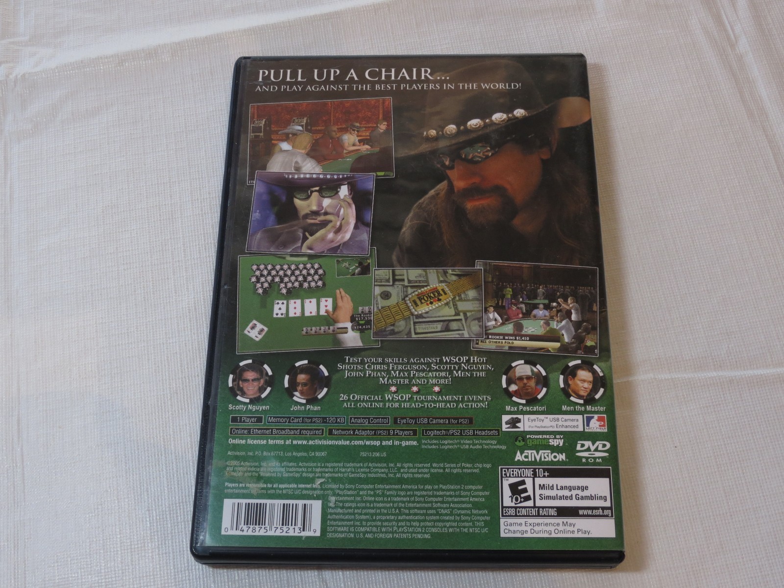 World Series of Poker Sony PlayStation 2 PS2 2005 E10+ Everyone 10+ Cassino Card