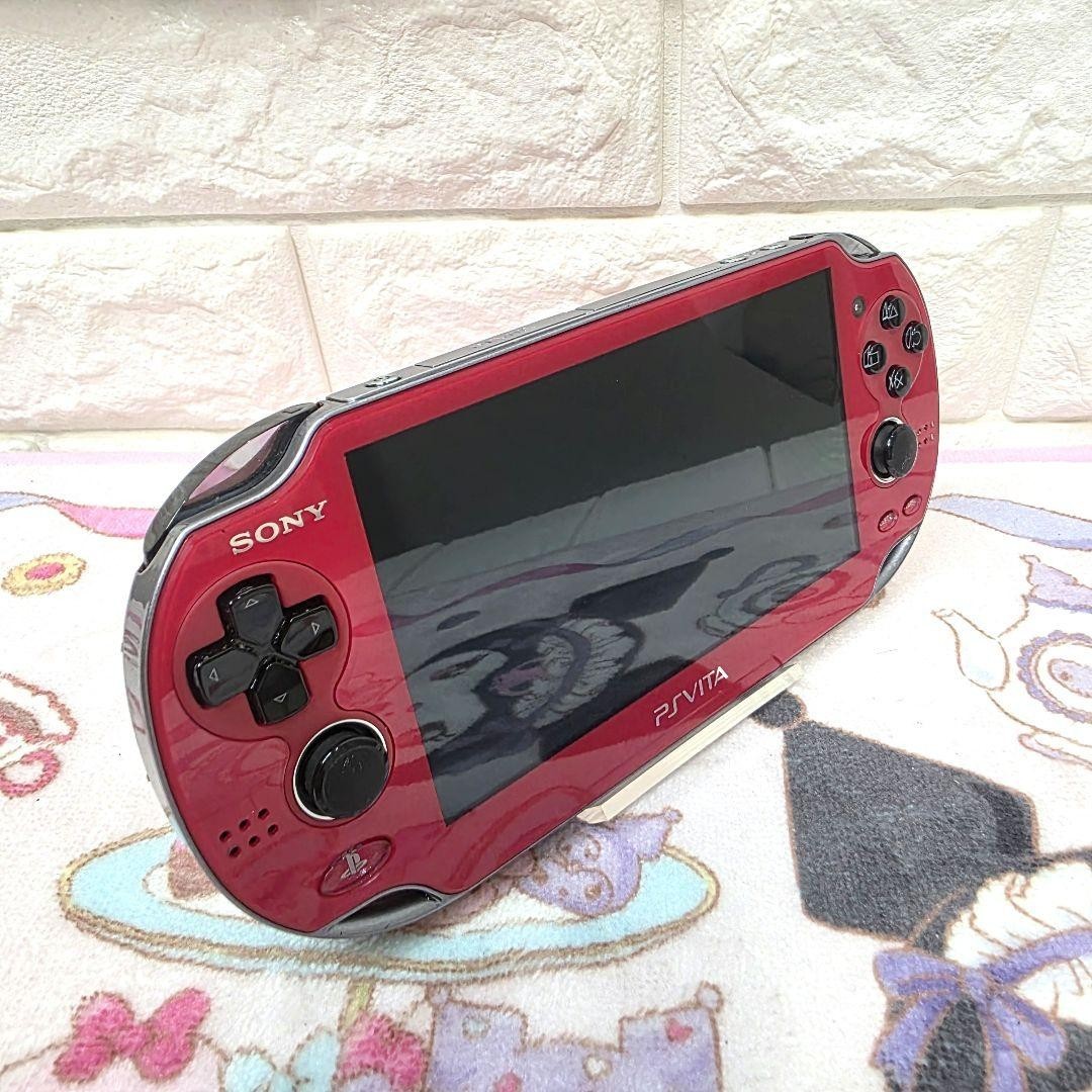Near mint SONY PlayStation Vita Wi-Fi Model Cosmic Red Limited Edition PCH-1100