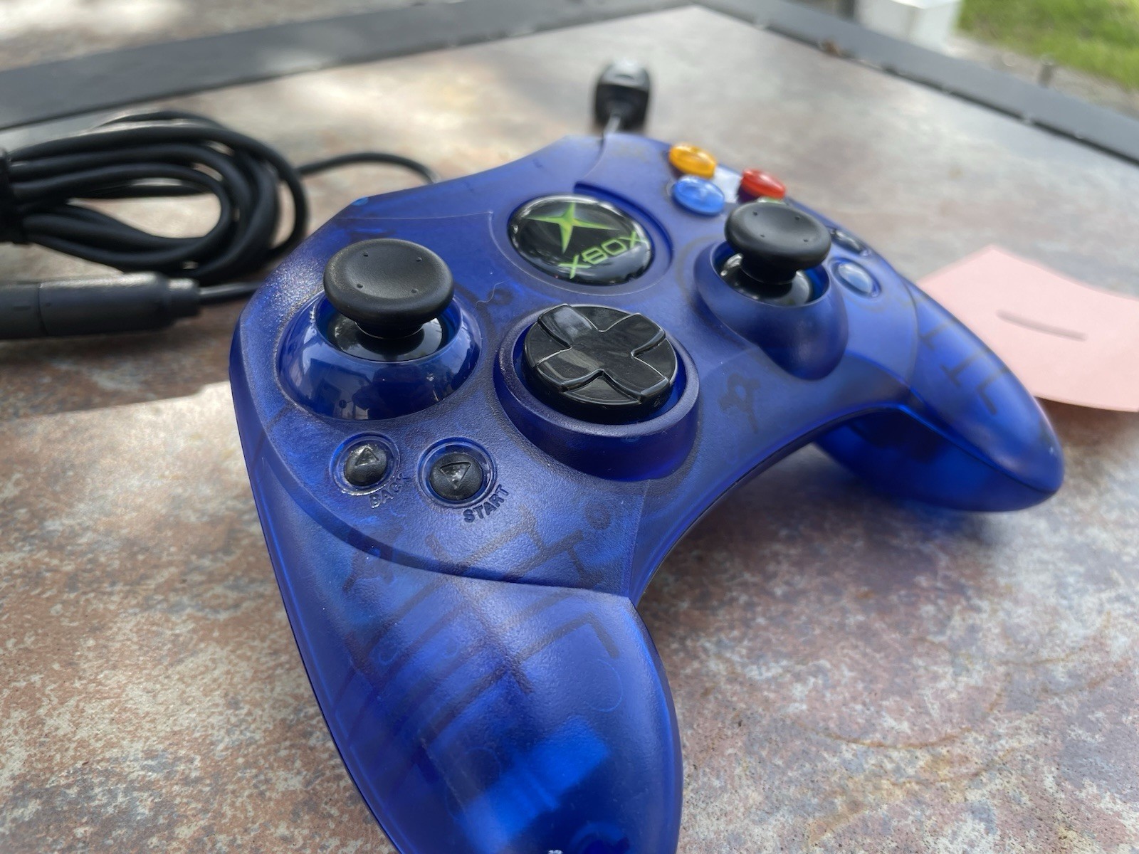 Microsoft original xbox blue OEM controller tested and serviced