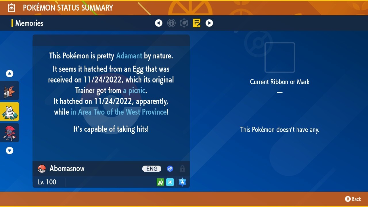 Shiny Abomasnow 6IVs Tera Type: Water Pokémon Scarlet and Violet