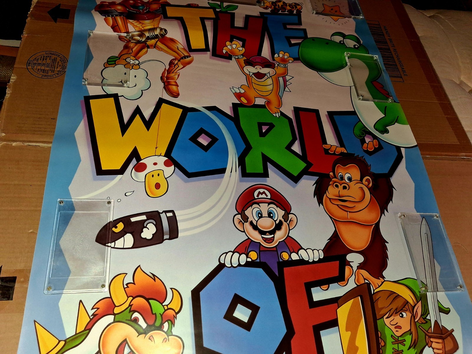 1992 WORLD OF NINTENDO VTG PROMOTIONAL POSTER KELLOGGS CINNAMON MINIBUNS 38″x25″