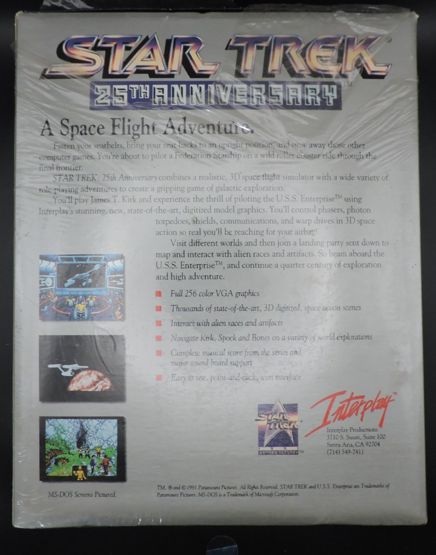 Star Trek 25th Anniversary PC Game – 1991 3.5” Disks NEW SEALED EXCELLENT COND