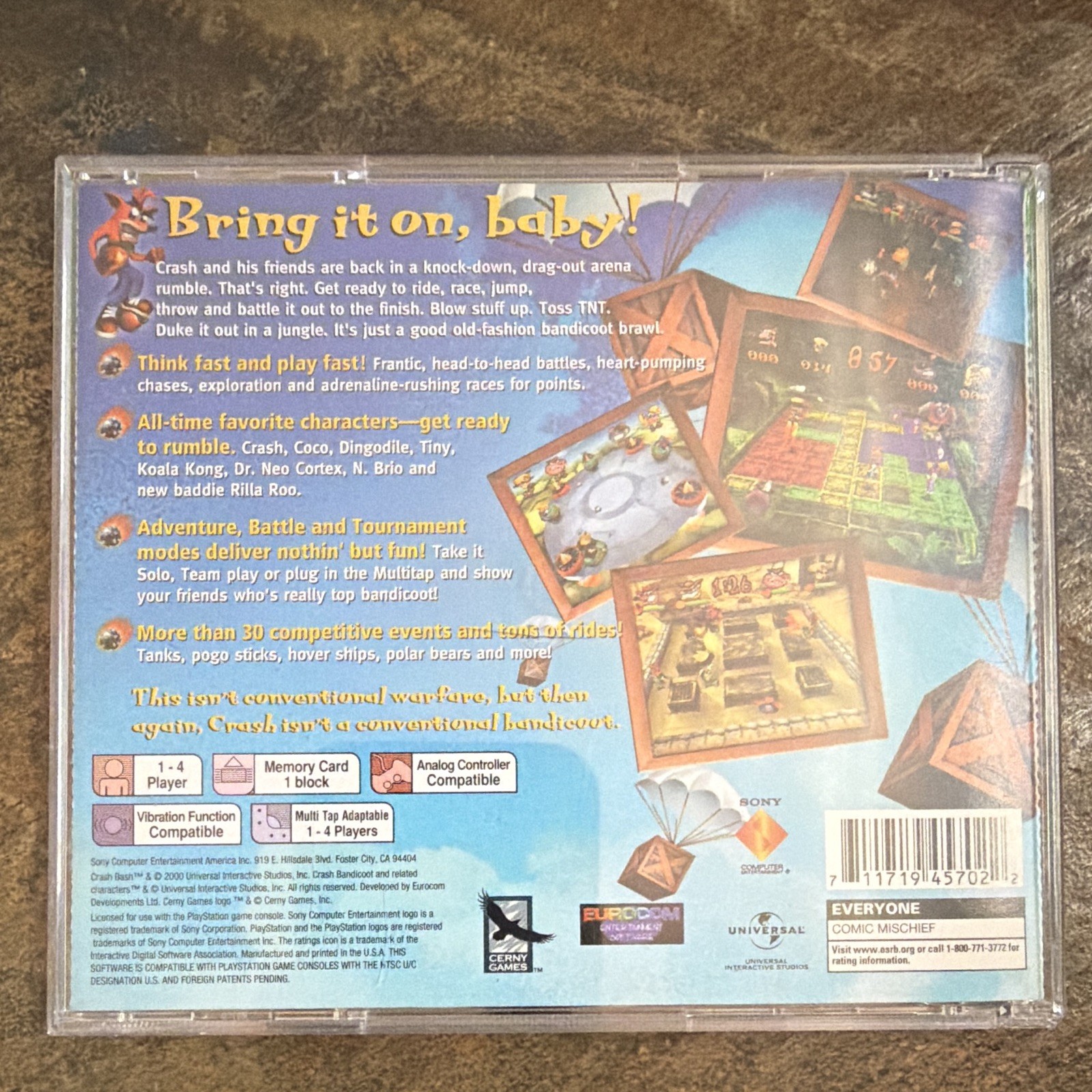 Crash Bash (Sony PlayStation 1, PS1, 2000) CIB