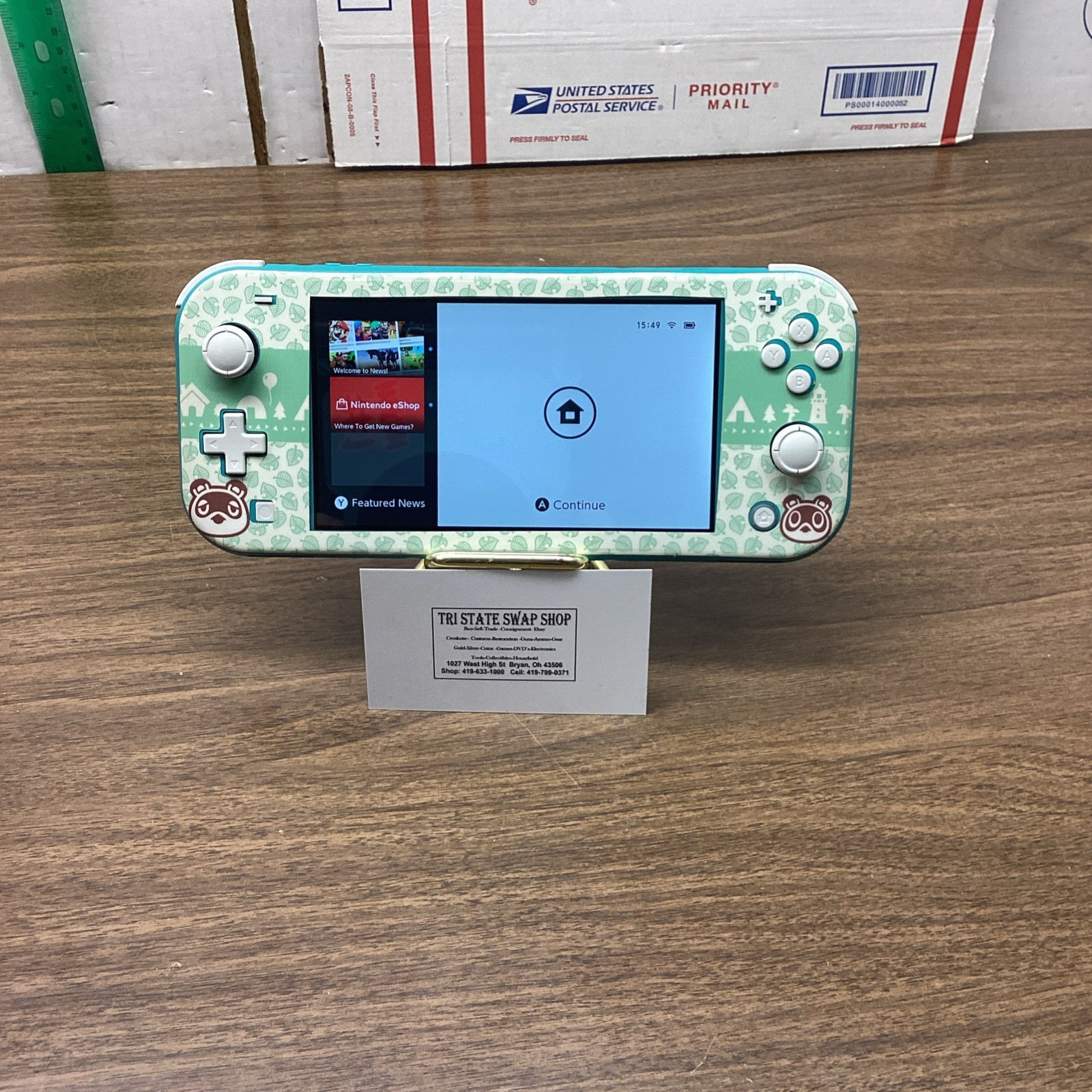 Nintendo Switch Lite Animal Crossing Edition Teal/White Handheld 32GB No Charger