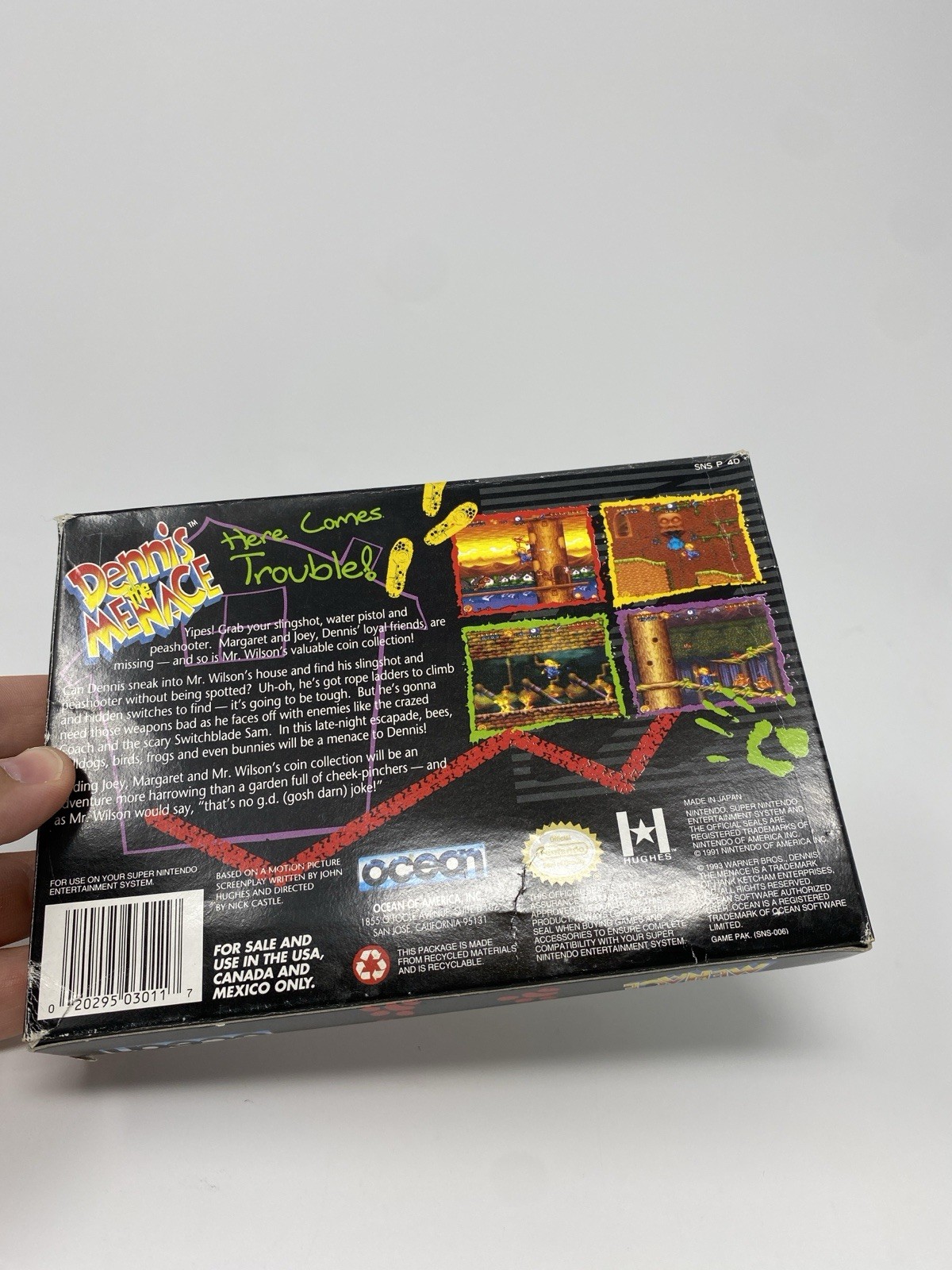 Dennis The Menace Super Nintendo Entertainment System Box Only No Game or Manual