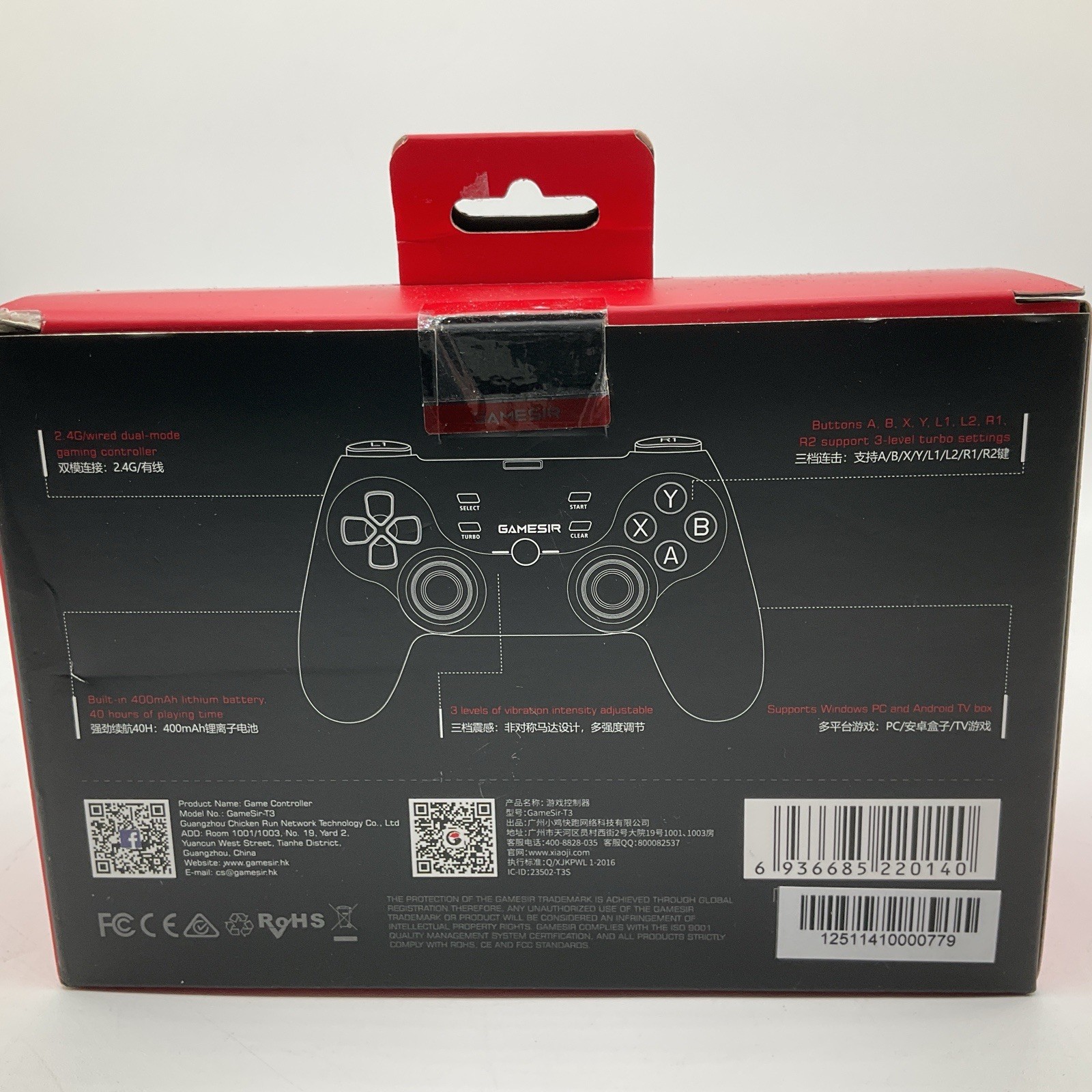 NEW GameSir T3 Wireless Game Controller Black For Windows PC & Android