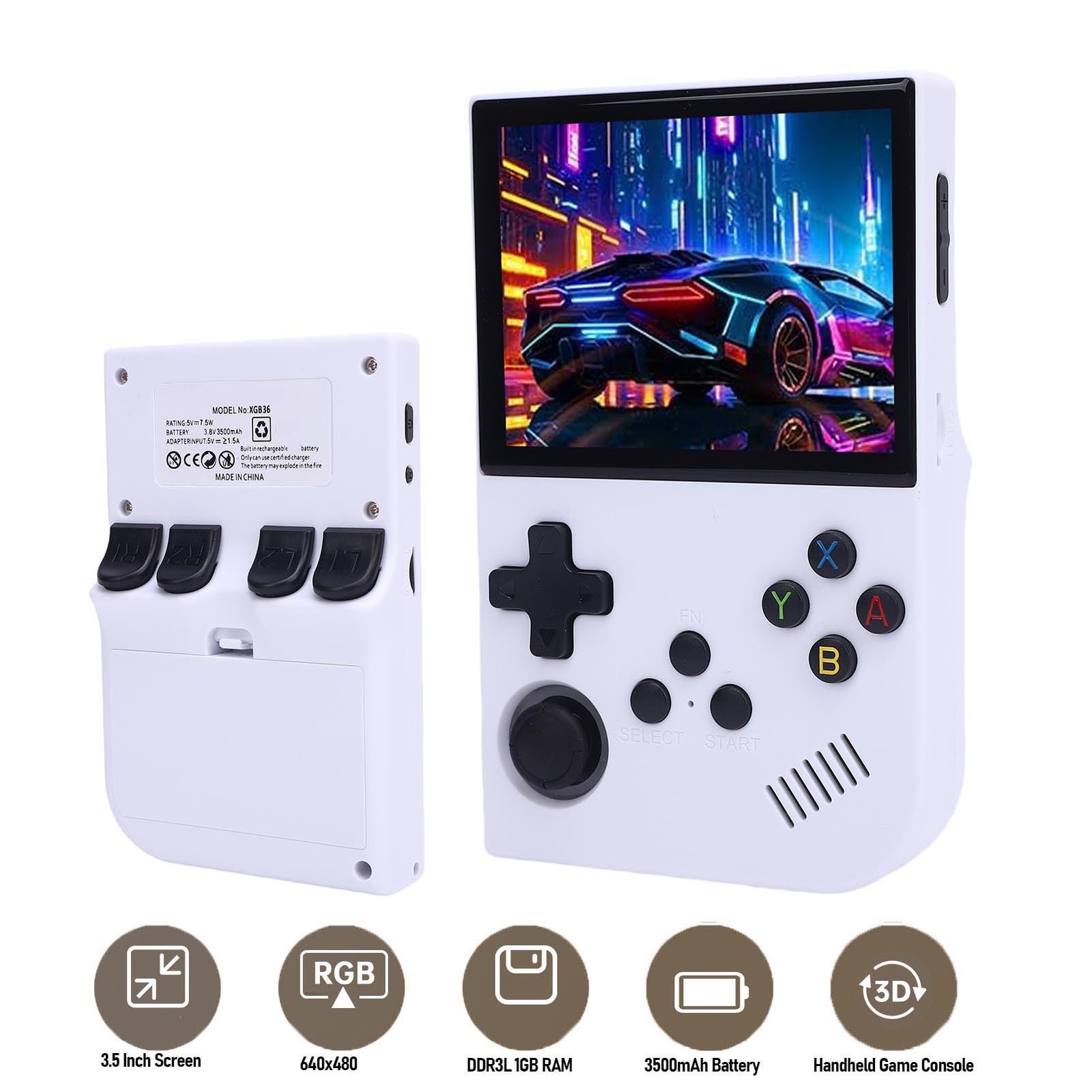 Retro Handheld Game Console With 3.5 Inch 640×480 Screen Portable Video Gam CHGT