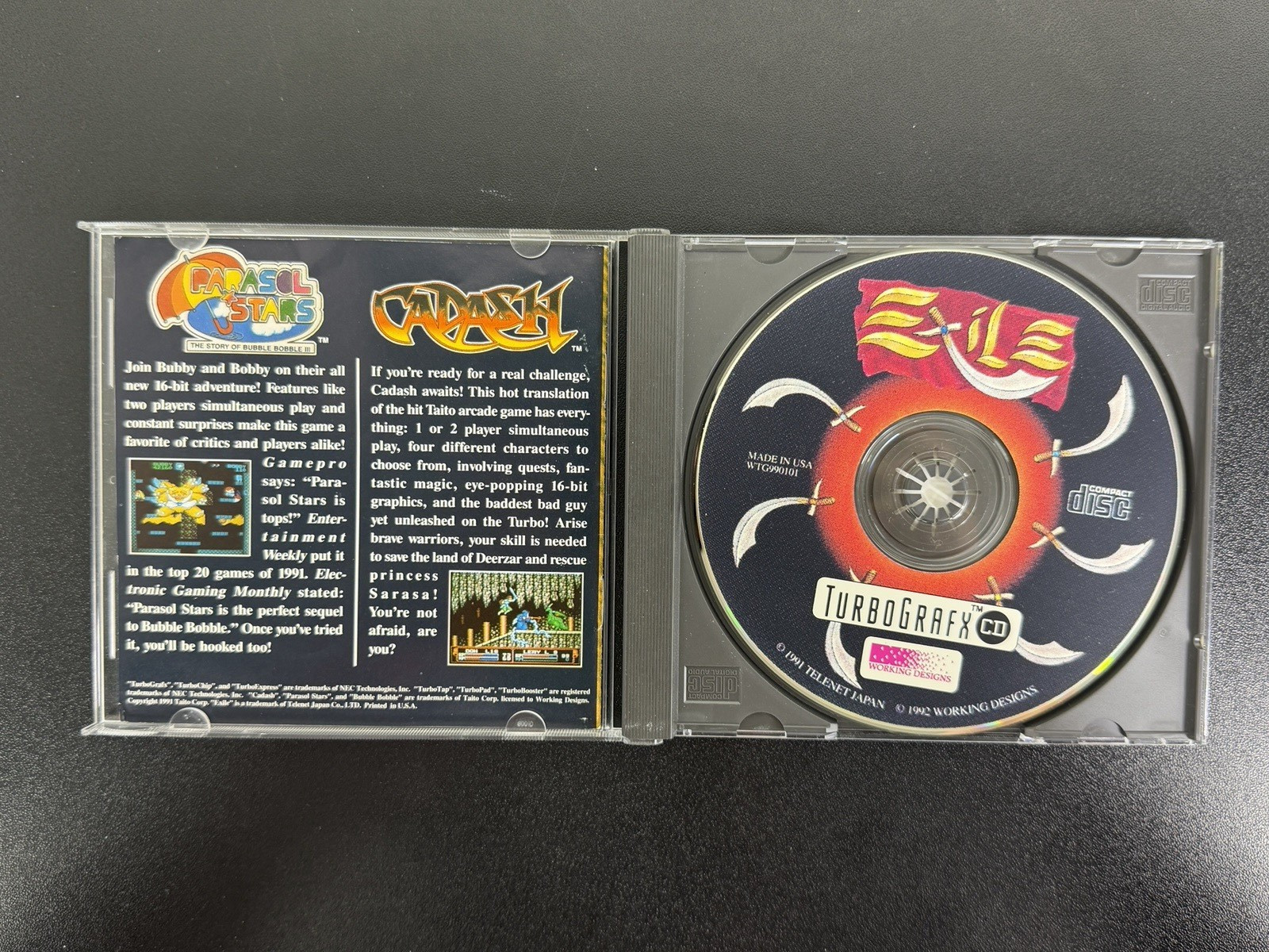 EXILE TurboGrafx-CD/ TurboDuo 1991 Complete In Case With Manual Tested & Working