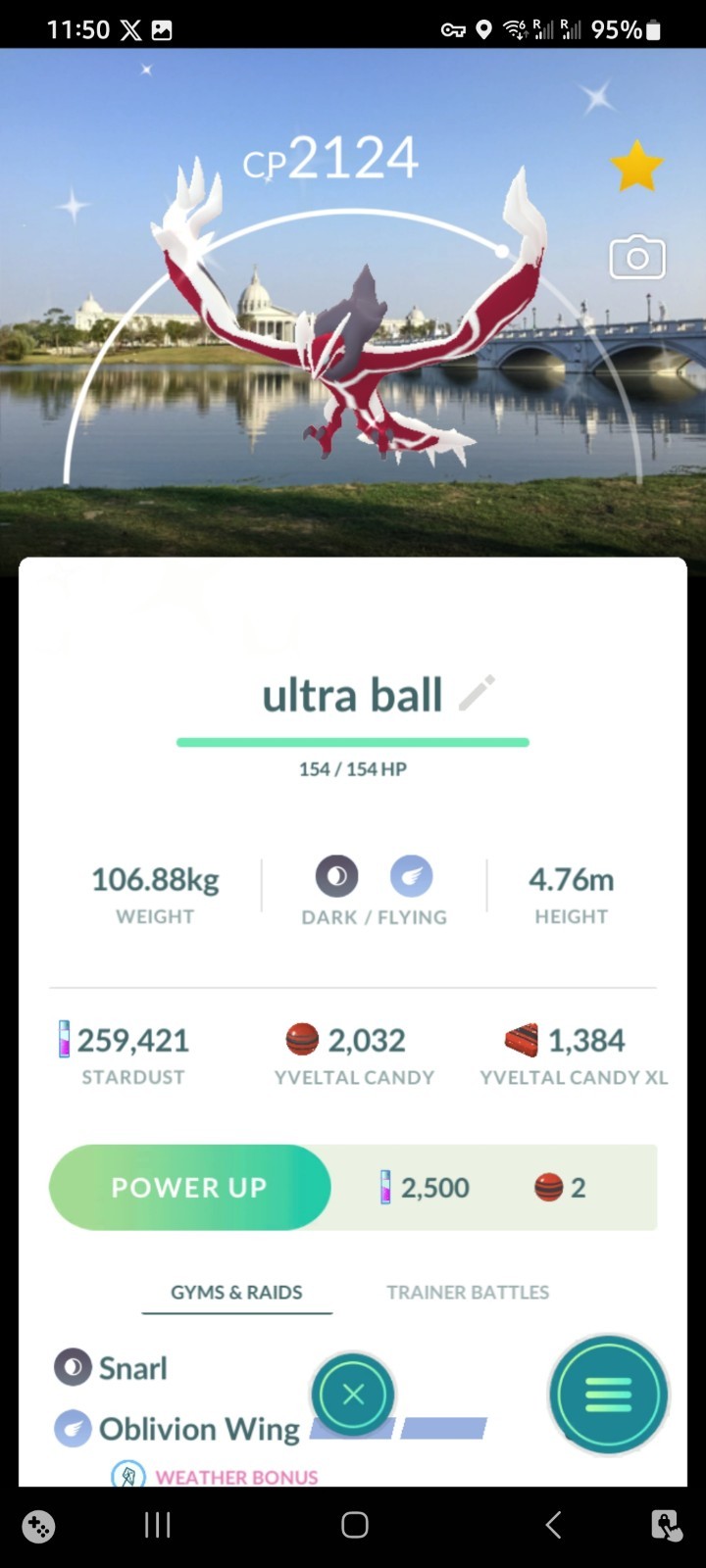Shiny Yveltal Taiwan Ultra Ball Pokemon Go (20k Dust)