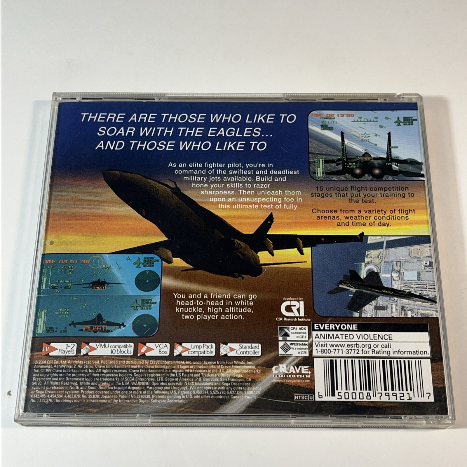 AeroWings 2: Air Strike (Sega Dreamcast, 2000) CIB Complete – Tested & Working