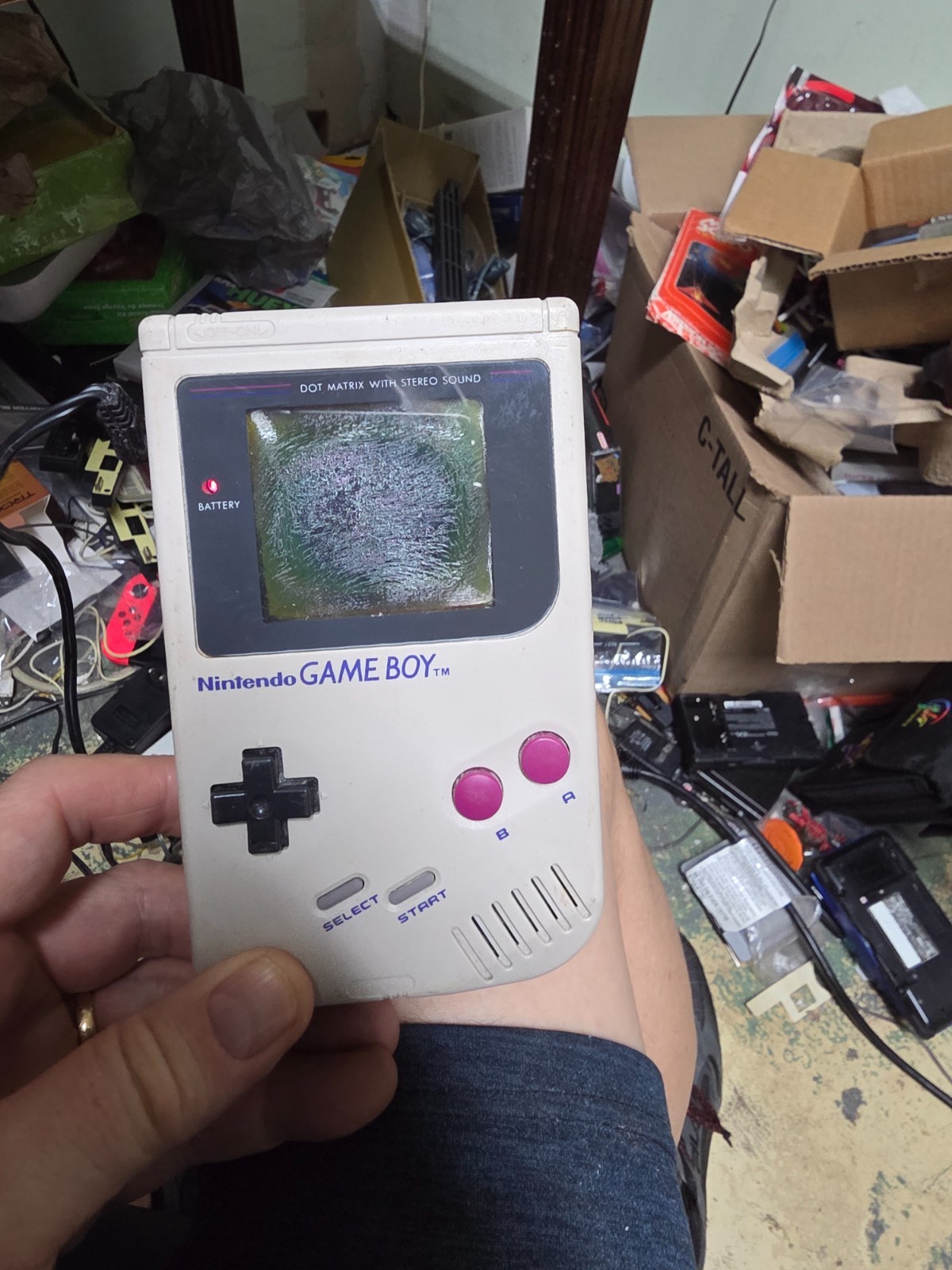 Gameboy Original DMG-01 Console For Parts/Repair ONLY Powers On Needs NEW LCD A8