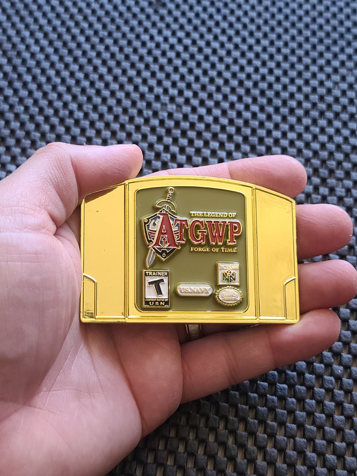 Legend of Zelda Ocarina of Time Challenge Coin Medal Nintendo 64 Promo US NAVY G