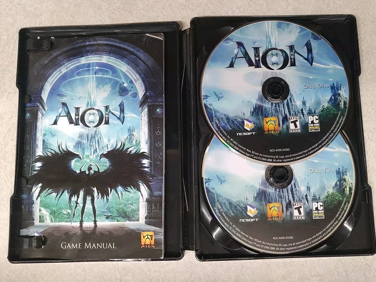Aion : Limited Edition Steelbook (PC Game, 2009) 2 Discs w/ Manual