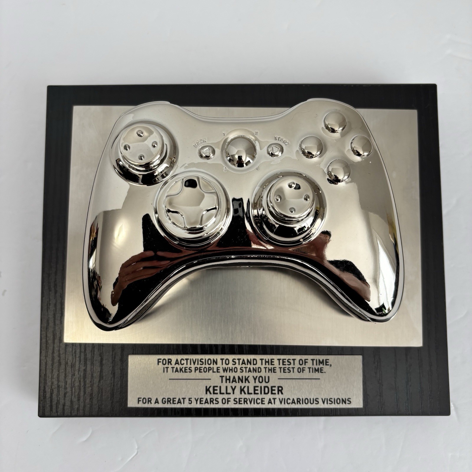 Activision Employee 5 Year Award Video Game Xbox 360 Controller Plaque Gold