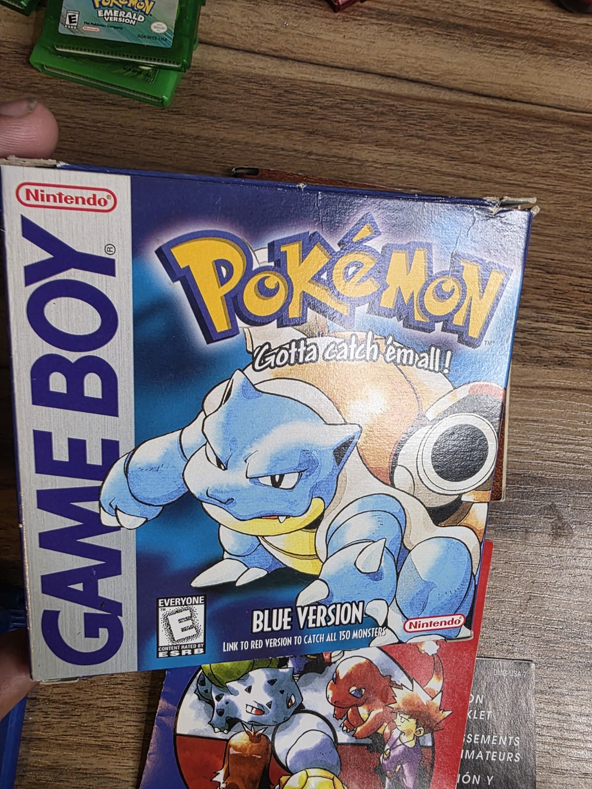 ERROR ! Pokemon Blue RED Error Text First 1st Print Complete Box CIB GameBoy GB