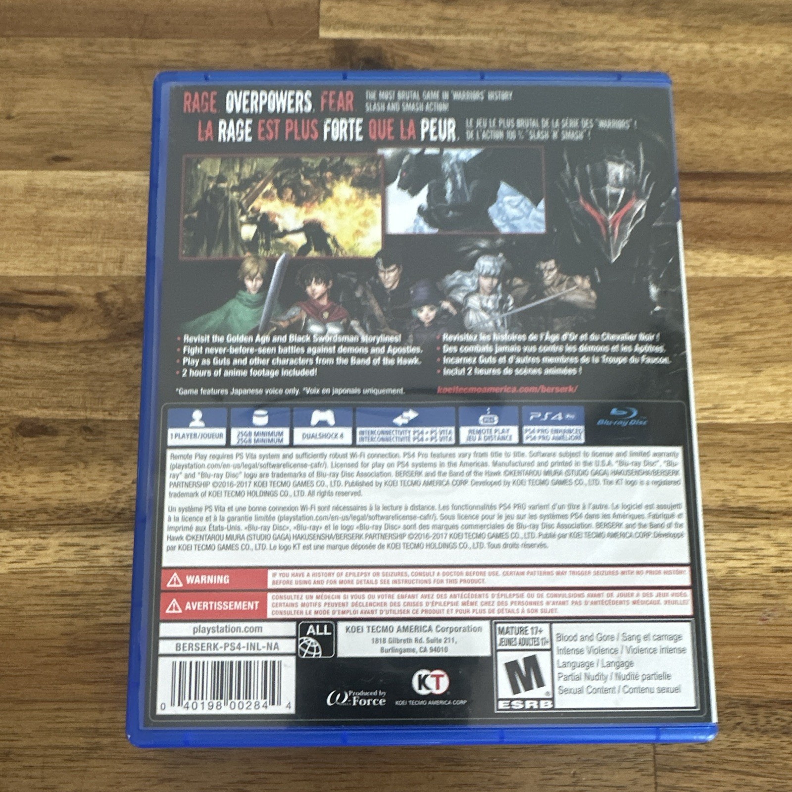 Berserk and the Band of the Hawk PS4 CIB Hack & Slash Manual – fast shipping