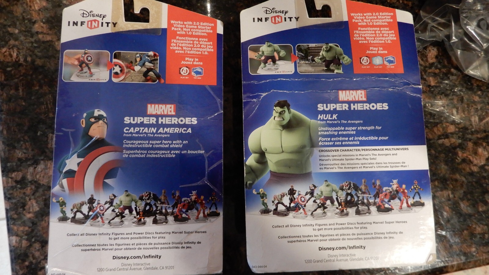 Disney Infinity 2.0 Edition Incredible Hulk and Captain America Action Figures