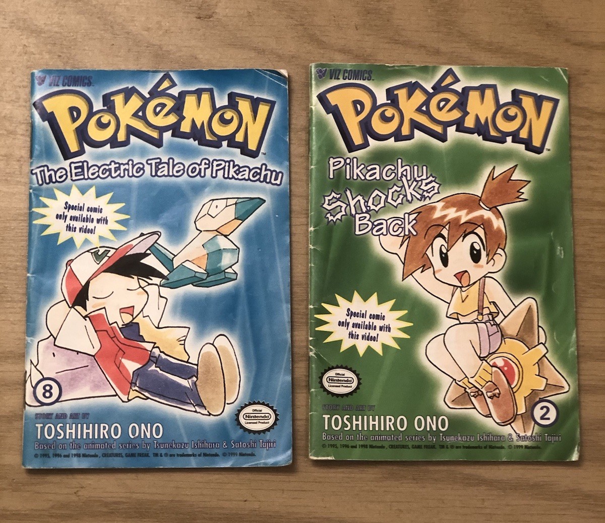 POKEMON VHS Mini Comics-Electric Tale of Pikachu 8 and Pikachu Shocks Back 2