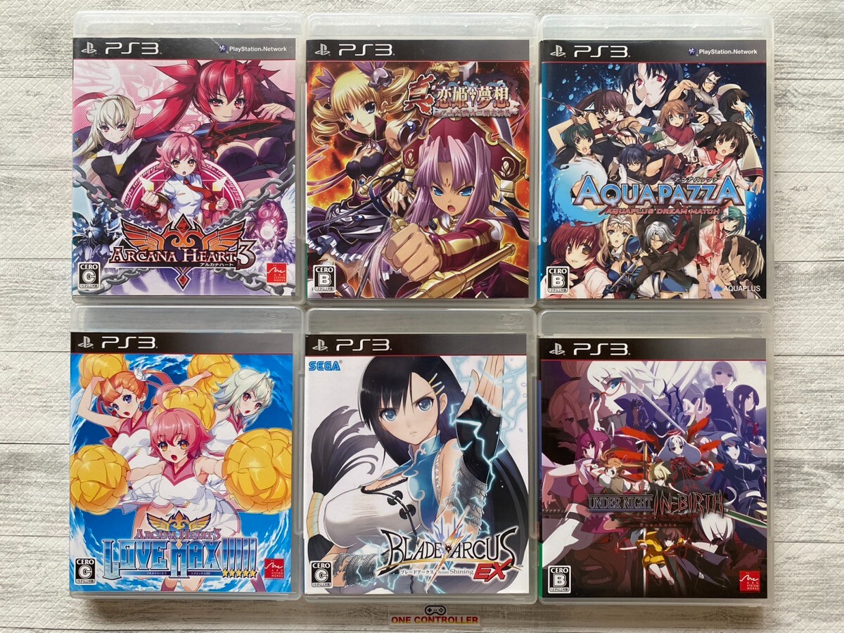 SONY PS3 Arcana Heart 3 & Koihime & Blade Arcus & Aqua Pazza & Under Night set