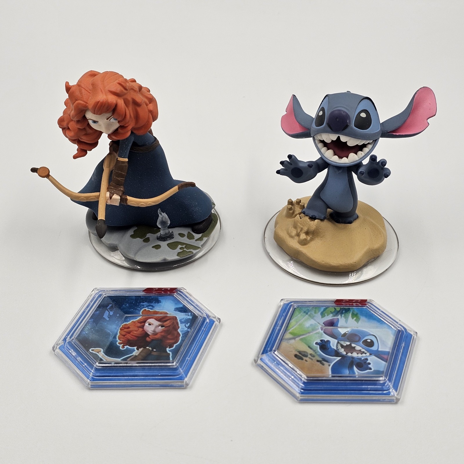 Disney Infinity 2.0 Stitch & Merida Figures w/ Power Discs Lilo & Stitch Brave