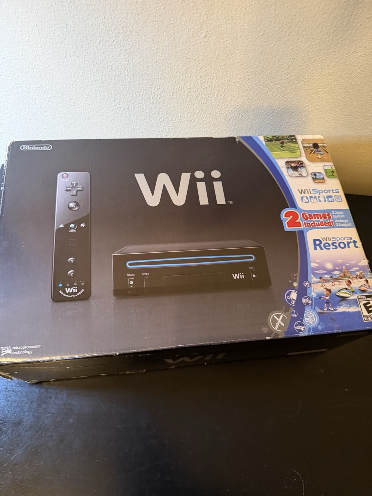 Nintendo Wii Black Console Bundle Wii Motion Plus With Original Box No Game