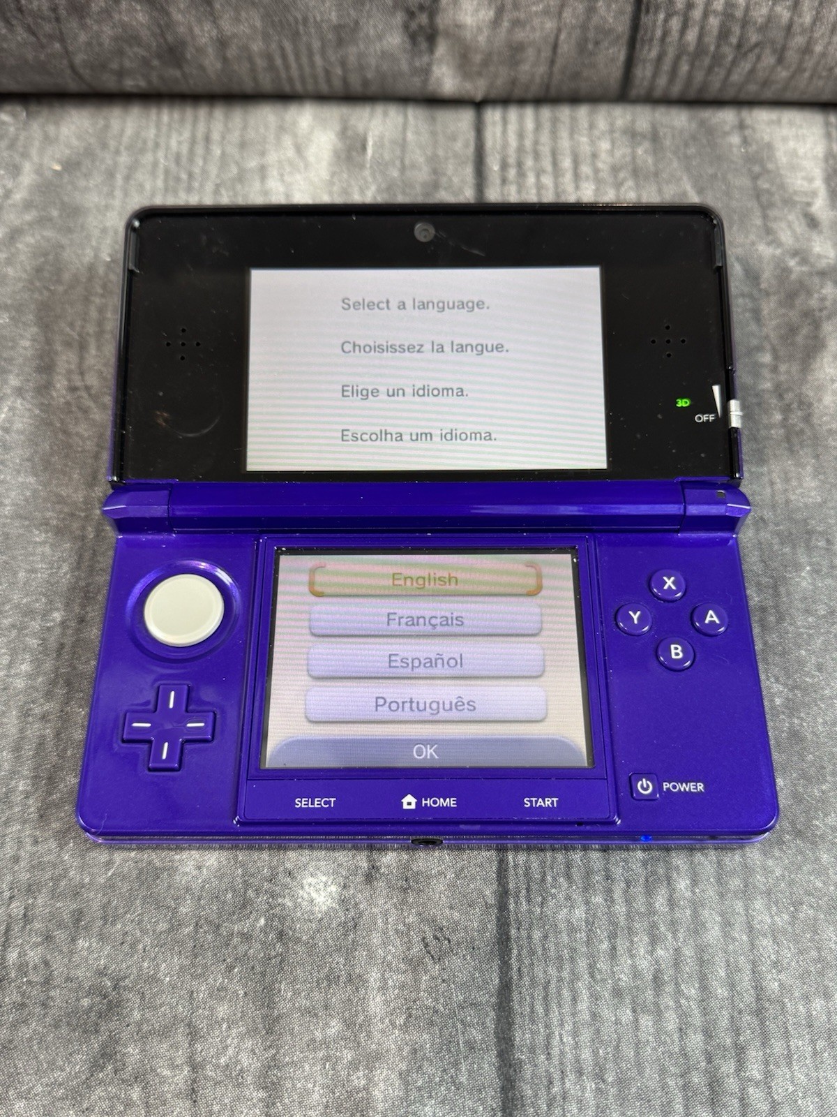 Nintendo 3DS Midnight Purple System CTR-001 Tested & Working W/ Stylus + Charger