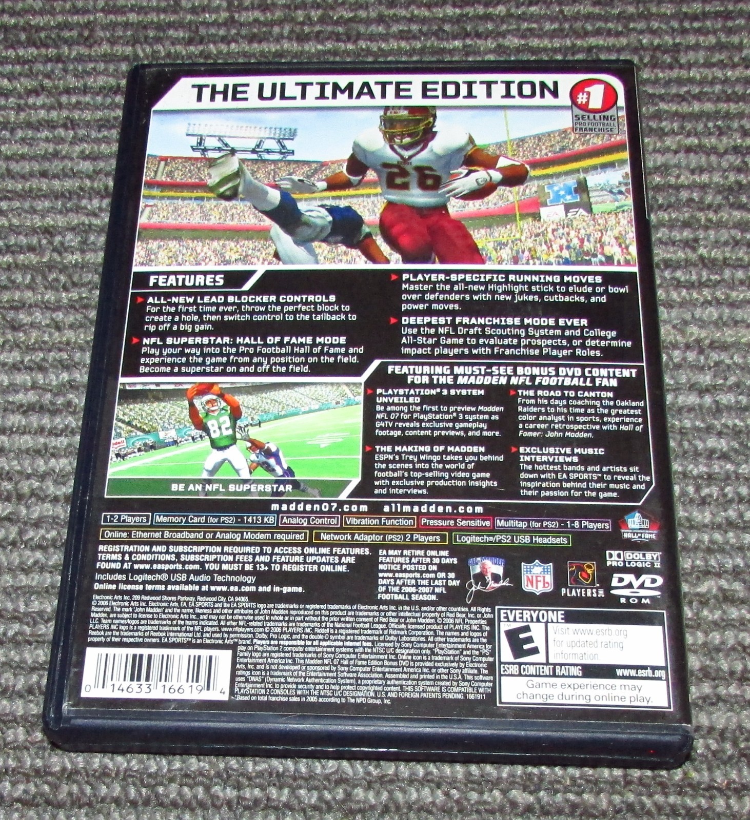 Madden NFL 07: Hall of Fame Edition for Playstation 2 Complete / Fast Shipping