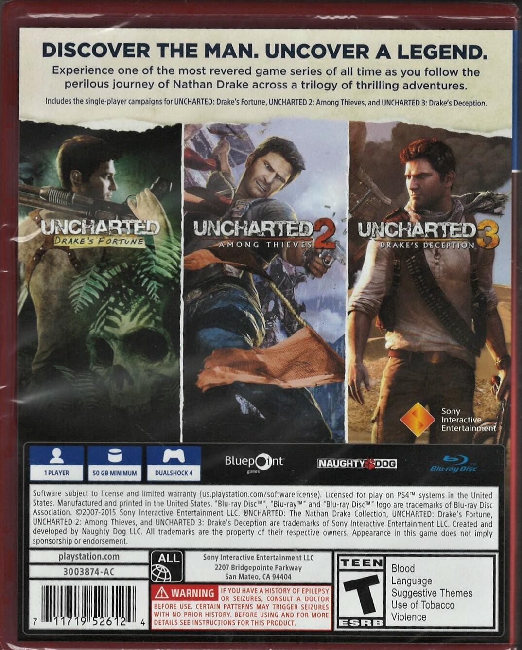 Uncharted: The Nathan Drake Collection (PlayStation Hits) PS4 (Brand New Factory